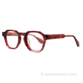 Fashion Spectacles Frame Bevel Optical Acétate Cadre Lunets